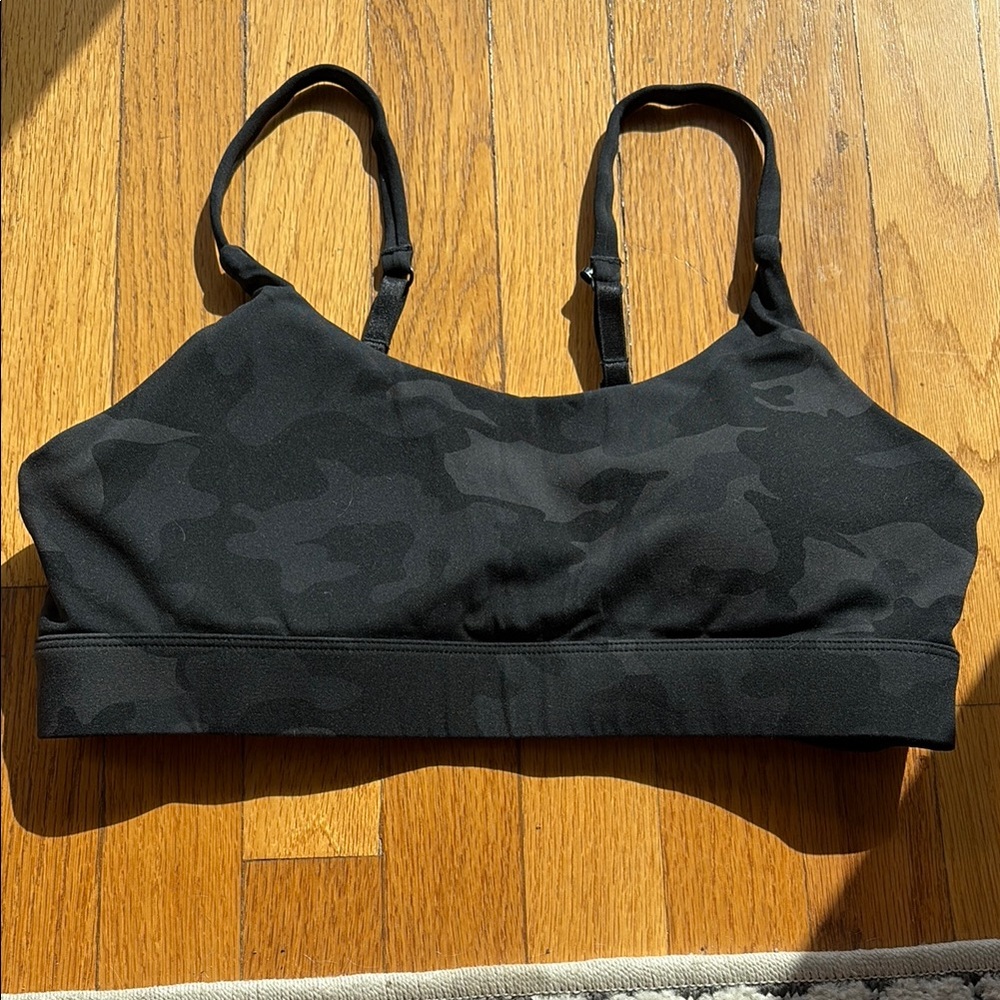 LSKD Black Camouflage Convertible Sports Bra